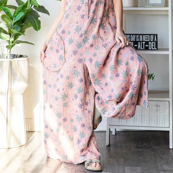 Oli & Hali Reversible Pink and Gray Wide Leg Jumpsuit - Picture 11 of 14